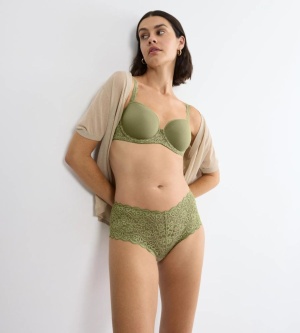 Chilot din dantelă cu talie înaltă, Triumph Amourette Maxi Verde - Img 4