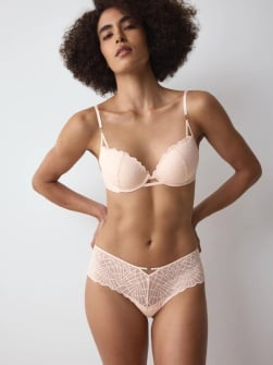Chilot hipster cu tulle transparent, Triumph That Night In Vegas Hipster Crem