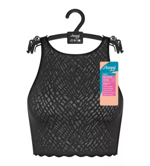 Crop Top invizibil din dantelă, fără cusături, Sloggi ZERO Feel Bliss Top Negru - Img 7