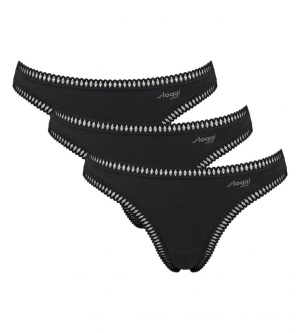 Pachet de 3 Chiloți tanga, Sloggi GO Crush String C3P Negru - Img 2