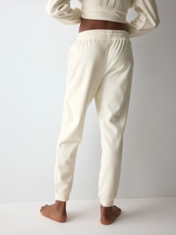 Pantaloni de casă din catifea reiată, Triumph Velour Rib Trousers Crem - Img 2