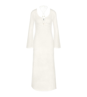 Rochie lungă croșetată, Triumph Beach MyWear Crochet Long Dress LSL Crem - Img 5