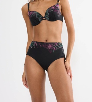 Slip de baie cu acoperire mare, Triumph Summer Tropics Maxi Negru