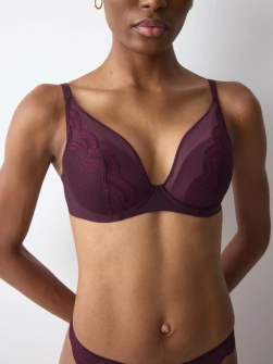 Sutien buretat cu armătură, Triumph Comfort Glam WP Bordo - Img 3