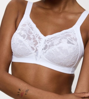 Sutien clasic ideal pentru cupe mari, cupa G, fără armătură, Triumph Delicate Doreen N, Alb - Img 3