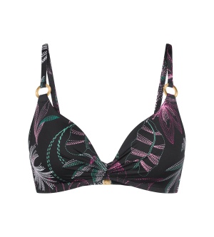Sutien de baie cu decolteu sweetheart, buretat , Triumph Summer Tropics P 01, Negru - Img 5