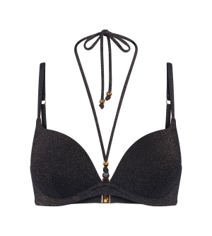 Sutien de baie push-up din material strălucitor lurex, Triumph Summer Sunset WHU Sweet Heart Negru - Img 5
