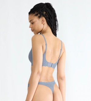 Sutien fără armătură, cupe detașabile, Sloggi ZERO Feel Bliss Soft bra Albastru - Img 3