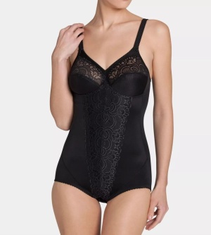 Body modelator fără sârmă cu dantelă feminină, Triumph Romy BS Negru