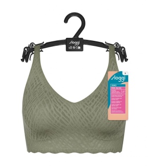 Bustieră fără armătură, dantelat, Sloggi ZERO Feel Bliss Bralette Verde - Img 11