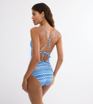 Costum de baie întreg cu cupe detașabile, Triumph Mix & Match Summer OP Albastru - Img 3