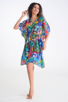 Lisca Mexico 49625, Caftan de plajă ușor transparent și lejer, Albastru - Img 3