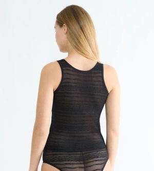 Maieu din dantelă reversibil, Sloggi FREE Evolve Tank Top Lace Negru - Img 2