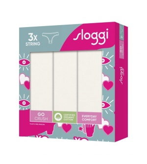 Pachet de 3 Chiloți tanga, Sloggi GO Crush String C3P Crem
