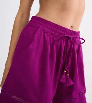 Pantaloni scurți cu croială lejeră din in și vâscoză, Triumph Summer Wear Shorts Mov - Img 3