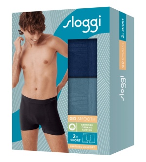 Set de 2 Short din bumbac organic, Sloggi men GO Smooth Short C2P