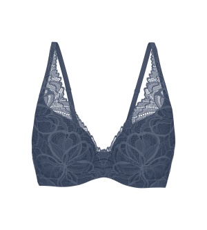 Sutien cu armătură și burete, Triumph Body Make-Up Illusion Lace WP Albastru - Img 5
