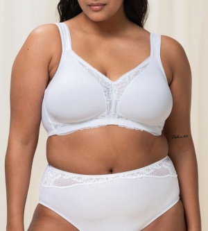 Sutien dantelat, fără armătură, Triumph Modern Lace+Cotton N Alb - Img 5