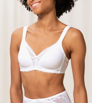 Sutien dantelat, fără armătură, Triumph Modern Lace+Cotton N Alb - Img 9