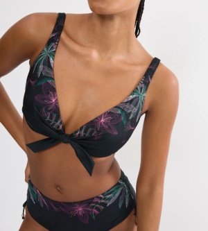 Sutien de baie cu armătură, cu decolteu adânc tip plunge, Triumph Summer Tropics W Negru - Img 3