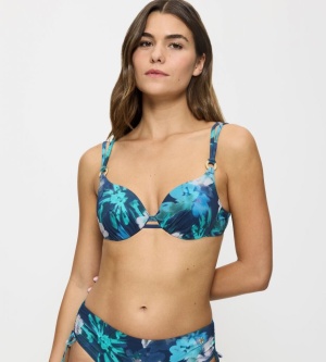 Sutien de baie cu sârmă și cupe buretate, imprimeu tropical, Triumph Summer Fleur WP