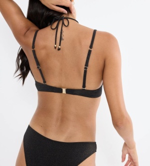 Sutien de baie push-up din material strălucitor lurex, Triumph Summer Sunset WHU Sweet Heart Negru - Img 2