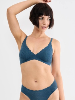 Sutien push-up fără armătură, Sloggi ZERO Feel Bliss THE UP P Bra Albastru
