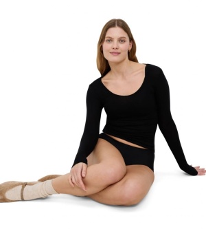 Bluză cu decolteu rotund adânc, Triumph Beauty Layers Top Scoop Neck Negru - Img 9