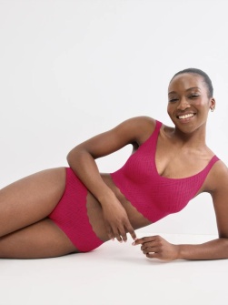 Bustieră fără armătură, dantelat, Sloggi ZERO Feel Bliss Bralette Ciclam - Img 4