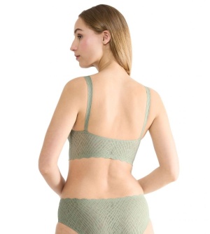 Bustieră fără armătură, dantelat, Sloggi ZERO Feel Bliss Bralette Verde - Img 8