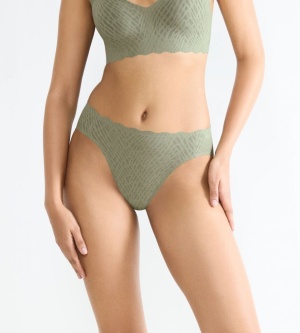 Chiloți cu croială înaltă, Sloggi ZERO Feel Bliss High leg Verde