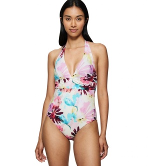 Costum întreg de baie cu cupe buretate și bretele halter, Triumph Summer Fleur OP Plunge - Img 7