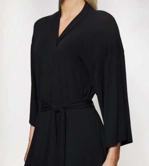 Halat damă elegant din modal, Triumph Aura Spotlight Robe Negru - Img 4