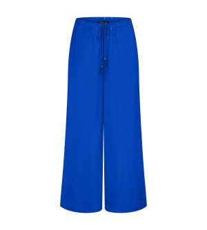 Pantaloni lungi evazați din satin, Triumph Summer Satin Trousers Albastru - Img 5