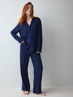 Set de pijama din două piese, Triumph Amourette Jacquard PW Bleumarin