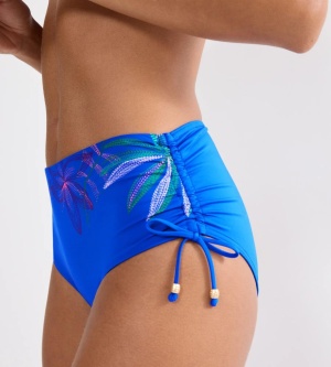 Slip de baie cu acoperire mare, Triumph Summer Tropics Maxi Albastru - Img 3
