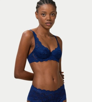 Sutien cu armătură și cupe buretate, Triumph Amourette 300 WHP Bleumarin