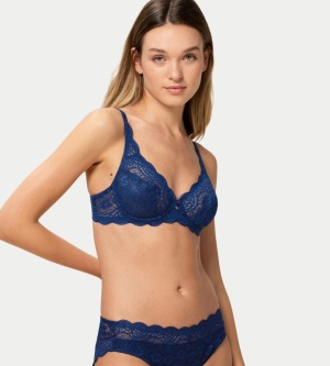 Sutien cu armătură și dantelă, Triumph Amourette 300 W Bleumarin