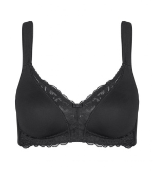 Sutien dantelat, fără armătură, Triumph Modern Lace+Cotton N Negru - Img 4