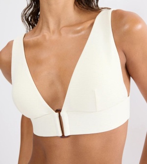 Sutien de baie fără armătură, cu cupe buretate detașabile, Triumph Summer Dune P Crem - Img 3