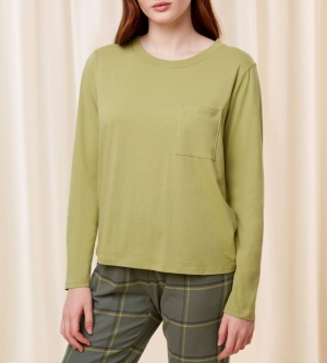 Bluză bumbac, Triumph Mix & Match LSL Top Chest Pocket