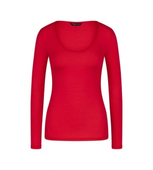 Bluză cu decolteu rotund adânc, Triumph Beauty Layers Top Scoop Neck Rosu - Img 6