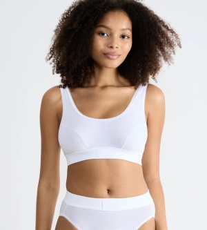 Bustieră din bumbac, Sloggi Double Comfort Top Alb