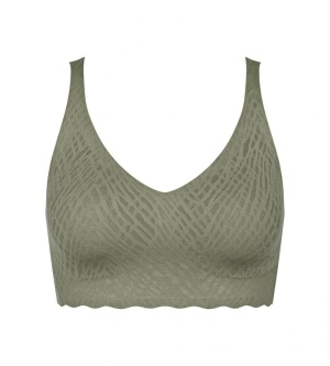 Bustieră fără armătură, dantelat, Sloggi ZERO Feel Bliss Bralette Verde - Img 5