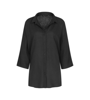 Cămașă damă din in și vâscoză, Triumph Summer Wear Boyfriend Shirt 01 Negru - Img 5
