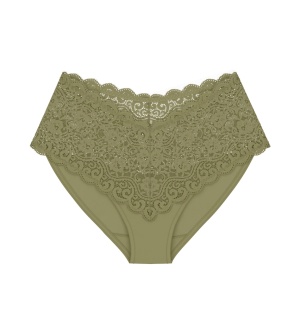 Chilot din dantelă cu talie înaltă, Triumph Amourette Maxi Verde - Img 5