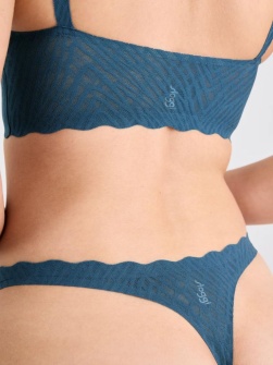 Chilot invizibil din dantelă, fără cusături, Sloggi ZERO Feel Bliss String Albastru - Img 3