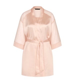 Halat satin Triumph A Weekend To Remember Crem | Kimono elegant cu dantelă - Img 5