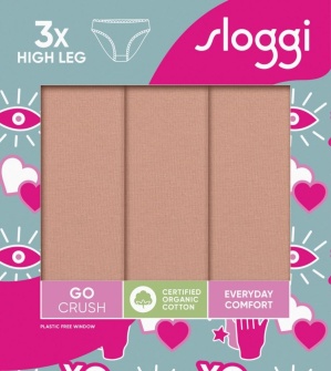 Pachet de 3 Chiloți răscroiți, Sloggi GO Crush High leg C3P Bej - Img 9