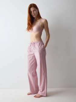 Pantaloni lungi de casă din bumbac, Triumph Mix & Match Trousers Poplin Roz - Img 4